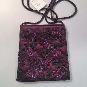 NWT Magid beaded mini crossbody in plum